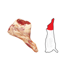 Butt is prepared from a Hindquarter by a cut commencing at the subiliac lymph node passing just cranial of the hip joint to the ischiatic lymph node.