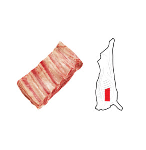 Chuck Short Ribs is derived from a Chuck and comprises of the ribs, intercostal muscles and the major portion of the M. serratus ventralis. The portion of the Short Ribs is determined by the required number of ribs as agreed between buyer and seller.