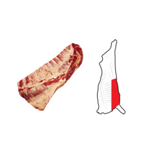 Brisket is prepared from a 13 rib Forequarter by a straight cut which commences at the junction of the 1st rib and 1st sternal segment to the reflection of the diaphragm at the 11th rib and continuing to the 13th rib.