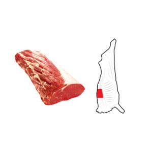 Cube Roll is prepared from a Forequarter and consists of the M. longissimus dorsi and associated muscles underlying the dorsal aspect of the ribs.